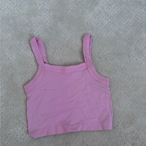 Free People Lilac Ribbed Square-Neck Crop Tank